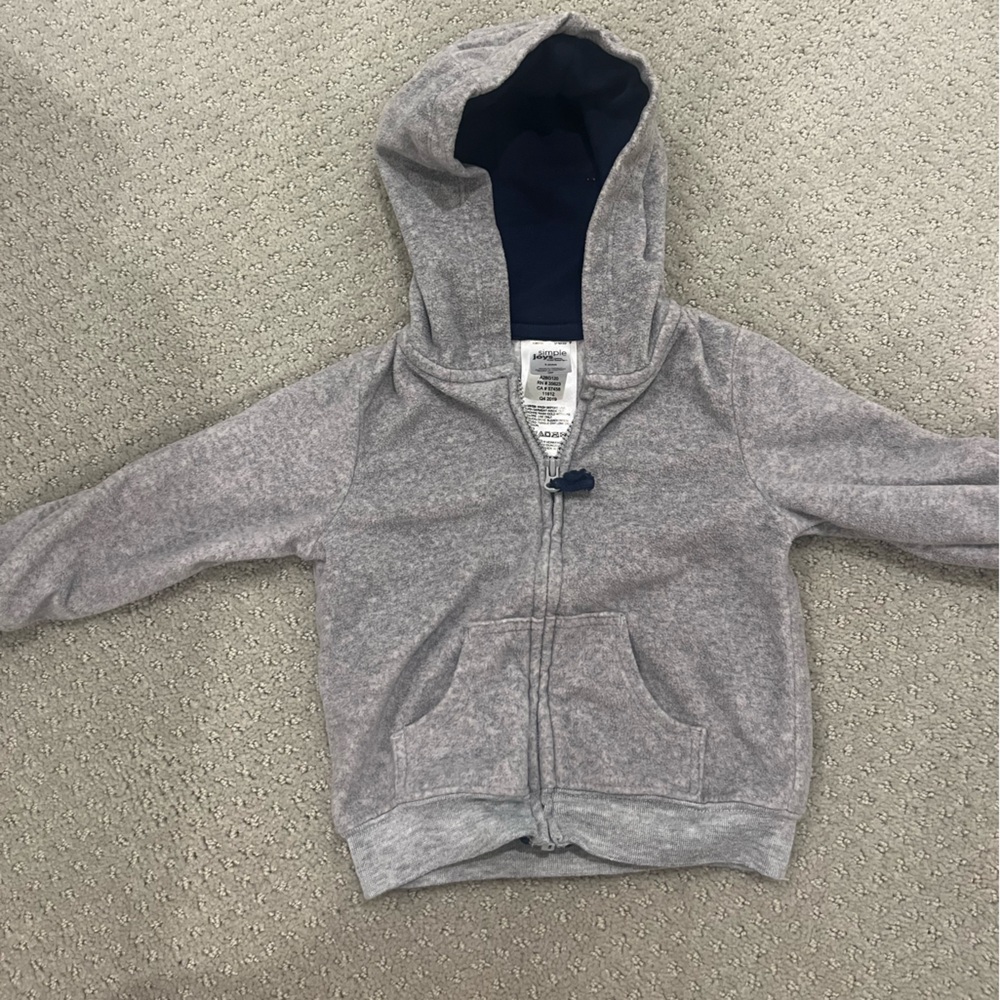 Carter's Heather Gray Fleece Kids Zip-Up Hoodie Jacket